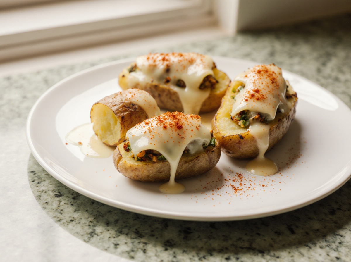 Pommes de terre farcies au Airfryer, un plat délicieux et croustillant.