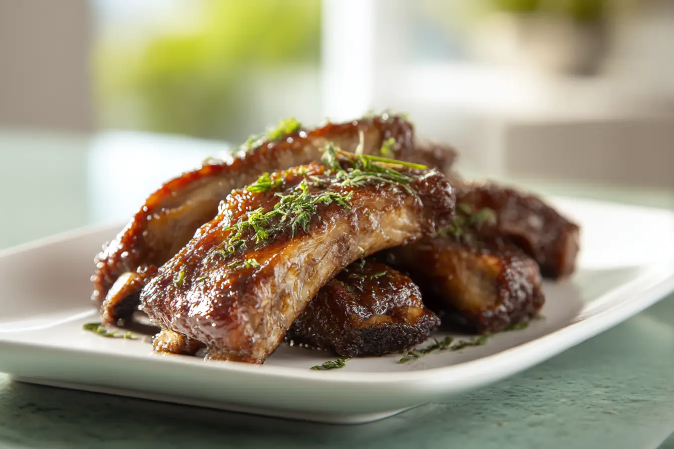 Travers de porc cuisinés au Airfryer délicieux et croustillants.