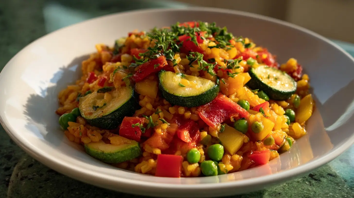 Délicieuse paella végétarienne faite au Airfryer.