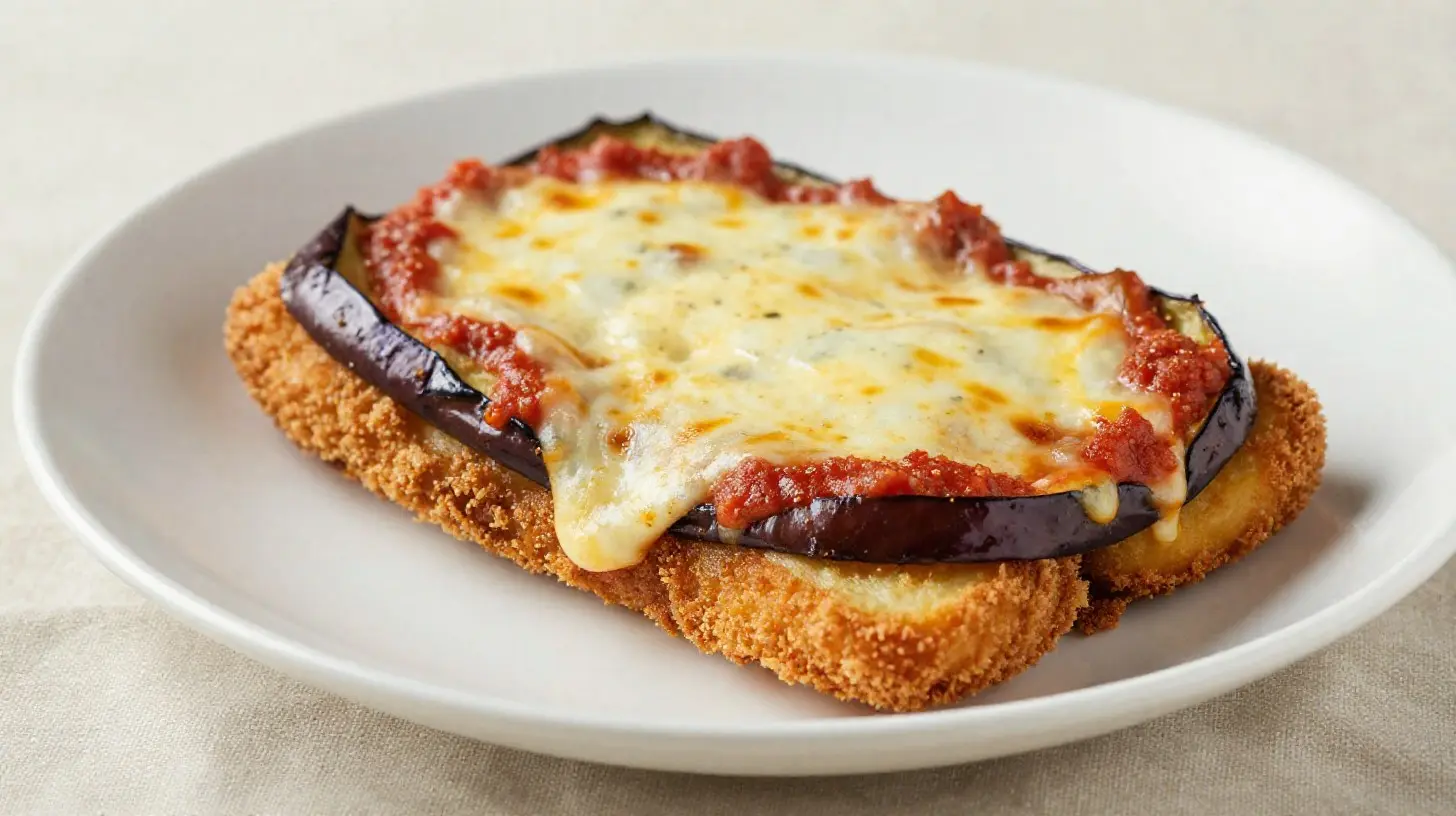 Délicieuses aubergines à la parmesane cuites au Airfryer, croustillantes et savoureuses.
