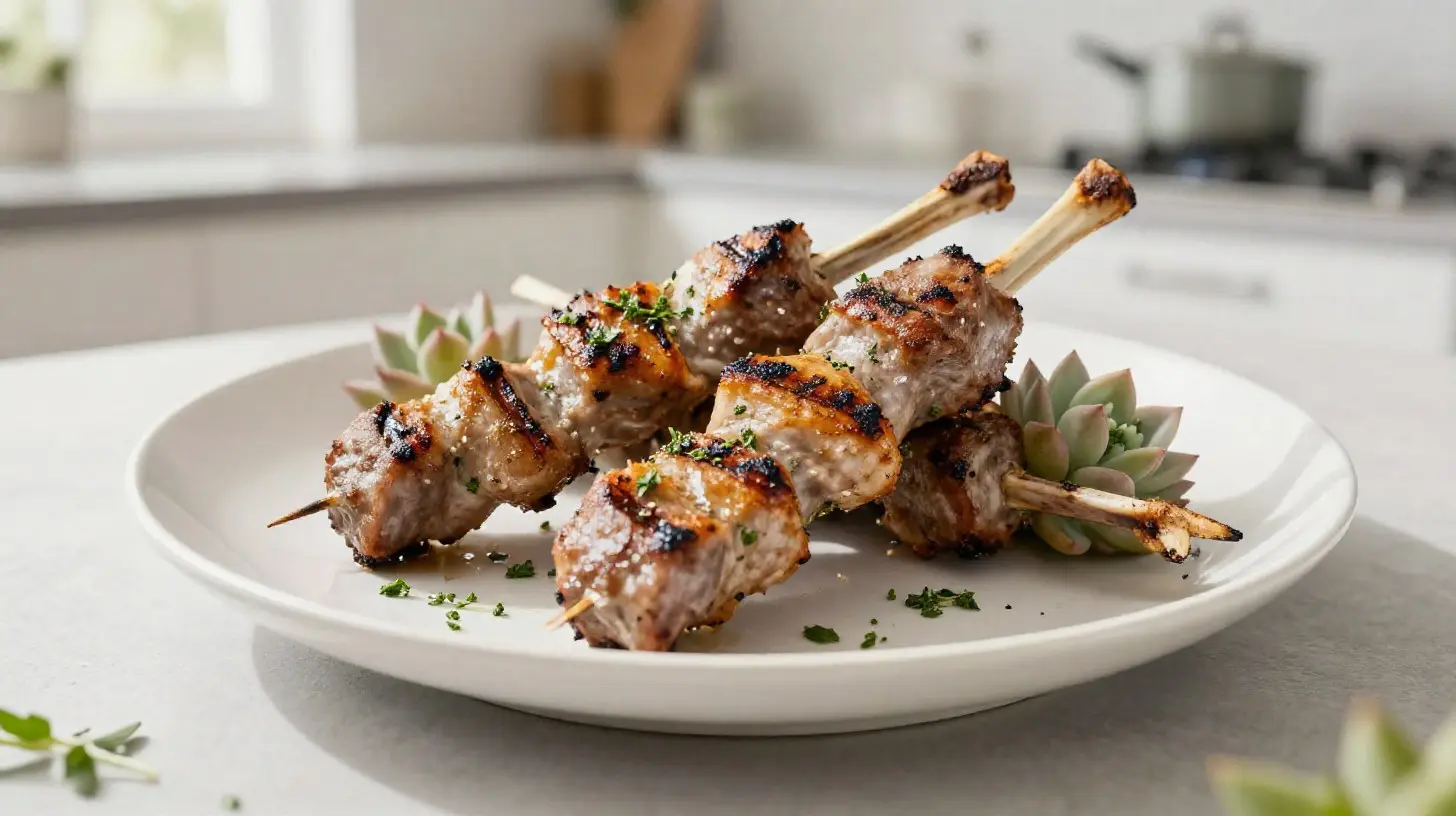 Délicieuses brochettes d'agneau cuites à la perfection dans un Airfryer.