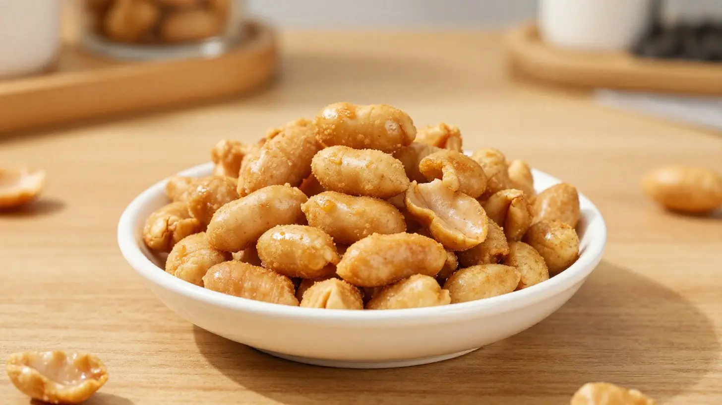 Cacahuètes grillées croquantes préparées rapidement dans un Airfryer.
