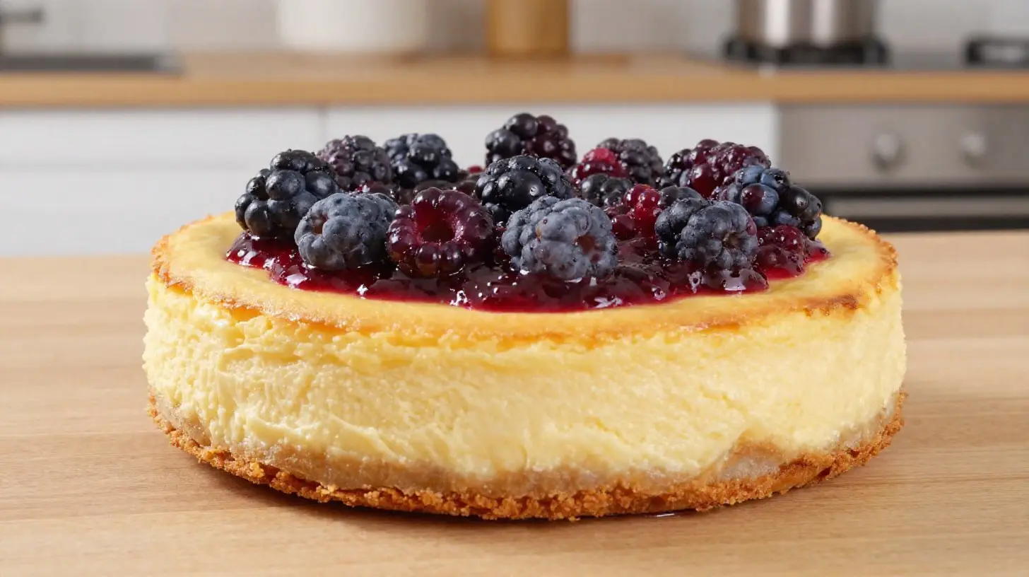 Délicieux cheesecake au airfryer, parfait pour les amateurs de desserts légers et onctueux.