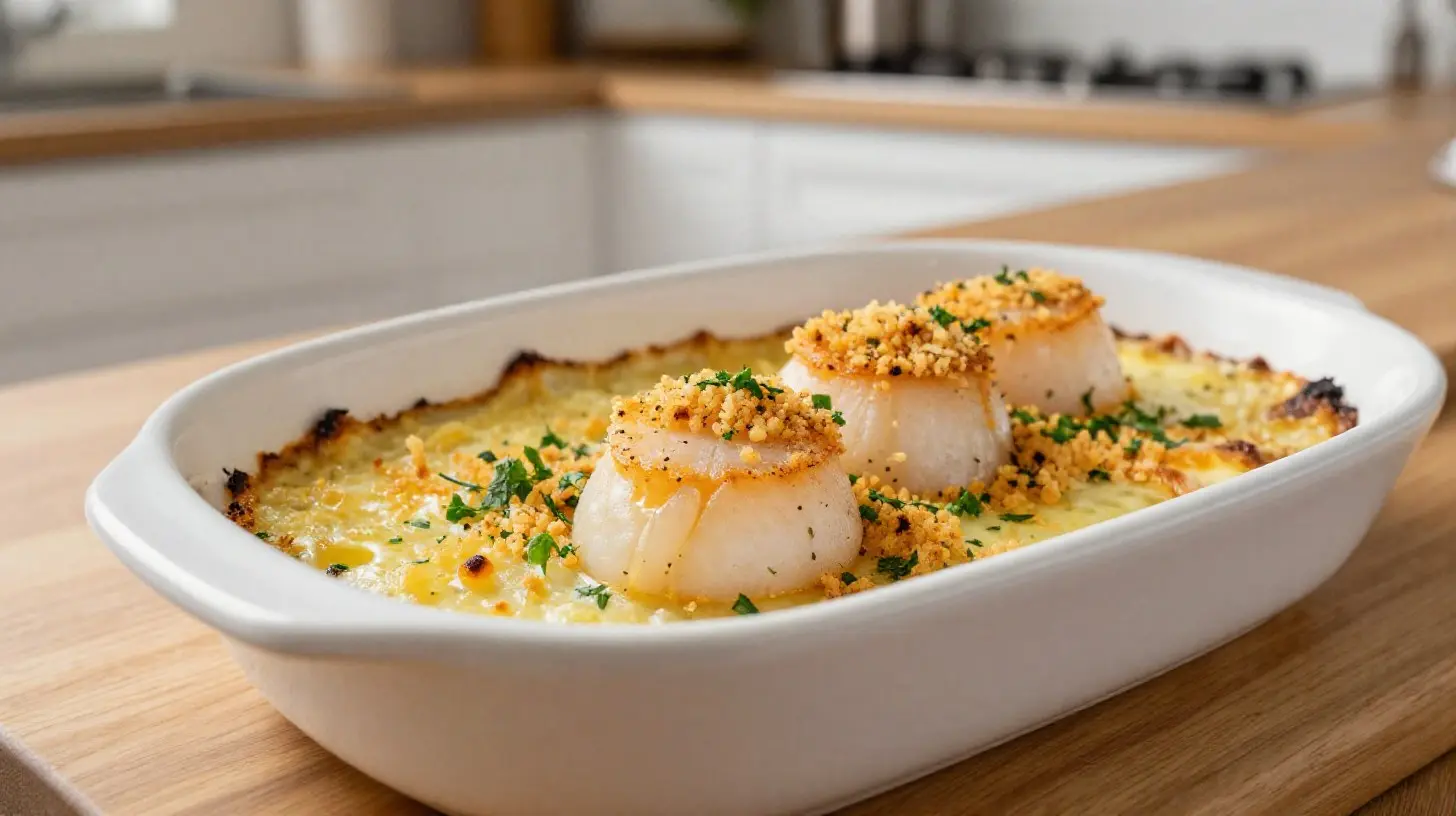 Délicieuses coquilles Saint-Jacques préparées à l'airfryer pour une texture parfaite.