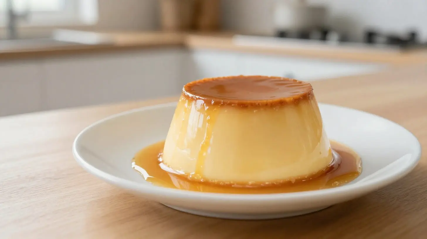 Délicieuse crème caramel cuite à la perfection dans l'airfryer.