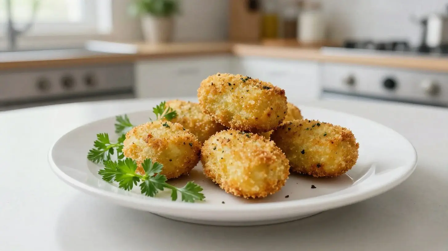 Délicieuses croquettes de légumes cuites au airfryer, croustillantes et savoureuses.