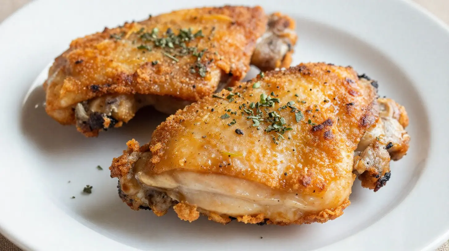 Savoureuses cuisses de poulet marinées, cuites à la perfection dans un Airfryer.