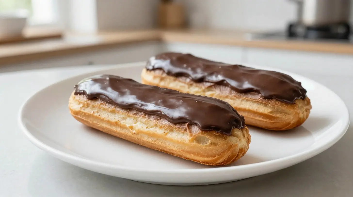 Délicieux éclairs au chocolat cuits à la perfection dans l'airfryer.