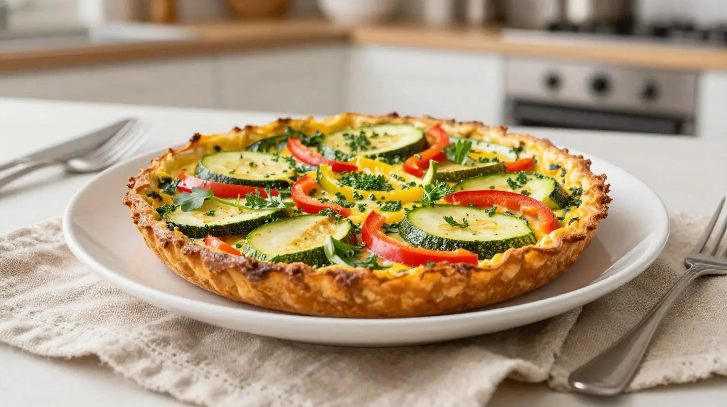 Savoureuse frittata aux légumes d'été cuite au Airfryer, saine et délicieuse.
