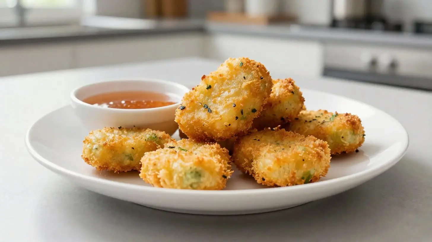 Délicieux nuggets de légumes croustillants cuits à l'Airfryer, parfaits pour toute occasion.