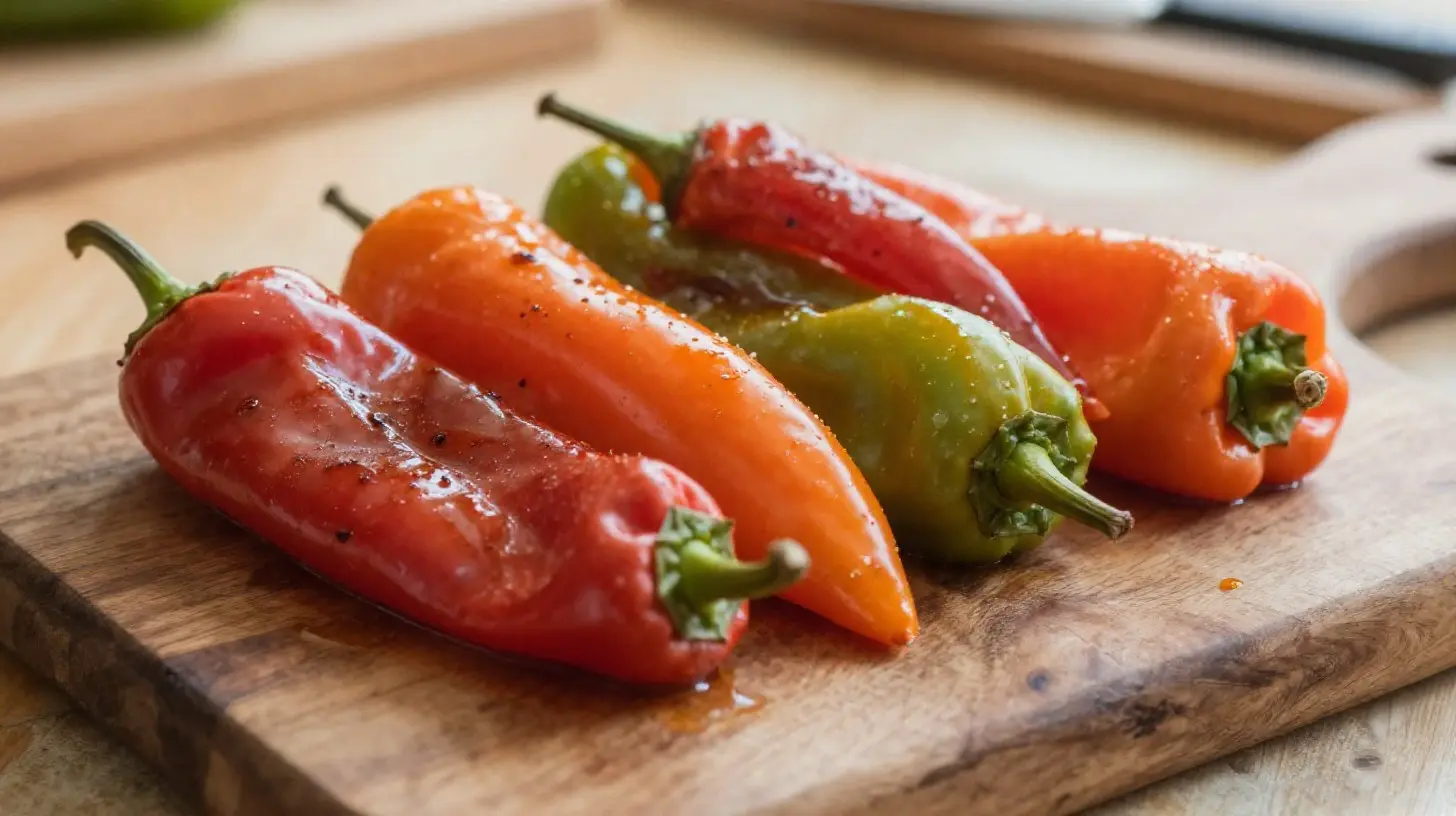 Délicieux poivrons marinés préparés à la perfection dans un Airfryer.