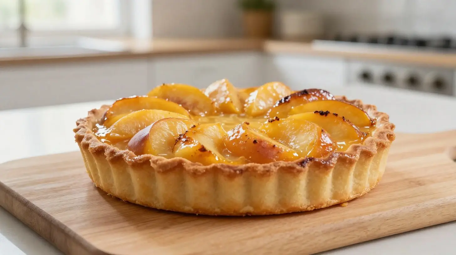 Délicieuse tarte aux nectarines cuite à la perfection dans un Airfryer.