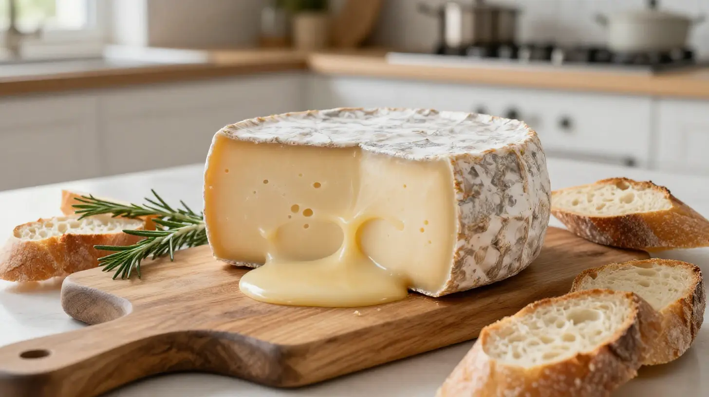 Mont D’Or chaud préparé à l'airfryer, une délicieuse spécialité fromagère fondue.