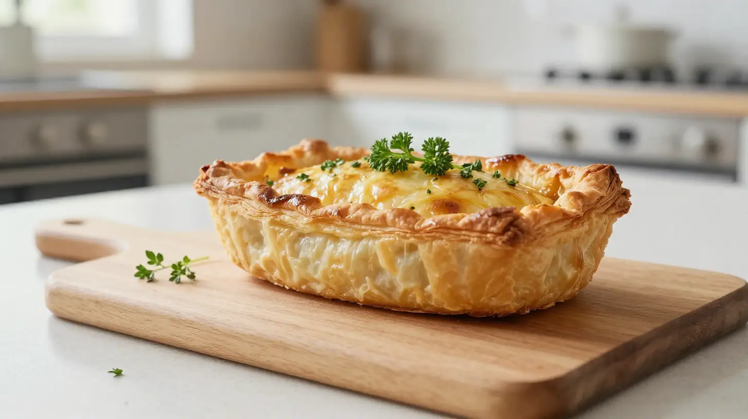 Délicieux pâté en croûte cuit à la perfection dans un airfryer pour une croûte dorée et croustillante.
